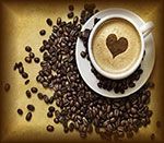 foto caffe espresso con disegnato un cuore